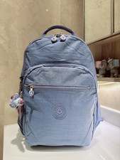 Mochila grande para portátil Kipling Seoul Up reducida vintage azul neblina 45 cm nueva con etiquetas