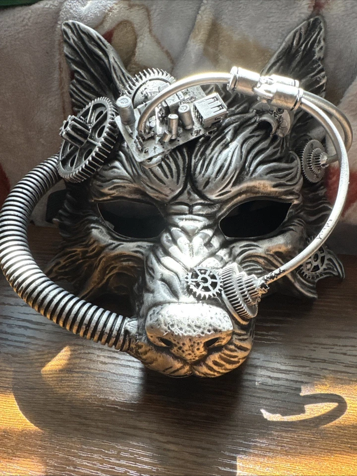  Steampunk Venetian Halloween Wolf Animal Masquerade Mask Adult Cosplay Costume  - Image 4 of 4