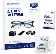 Third-Generation Lens Wipes, 120 Count, Individually Wrapped Pre-Moistened