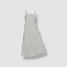 Donna Morgan Women's Ivory Tiered Cutout Square Neck Sleeveless Dress Size 8