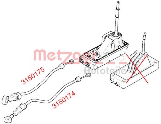 Rechts Metzger 3150175 Seilzug, Schaltgetriebe FüR Mini-image