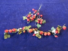 Vtg Millinery Fruit Collection w/12" Garland All Strawberries German H5519