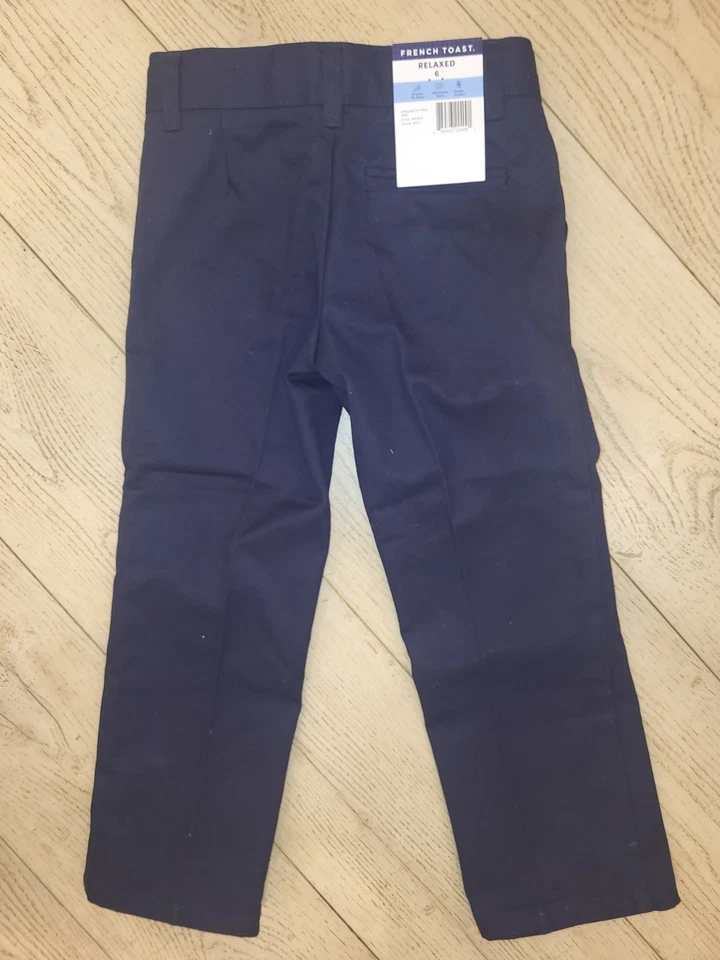 NWT French Toast Boys Size 6 Relaxed Fit School Uniform Pants Navy Blue - Image 3 of 4