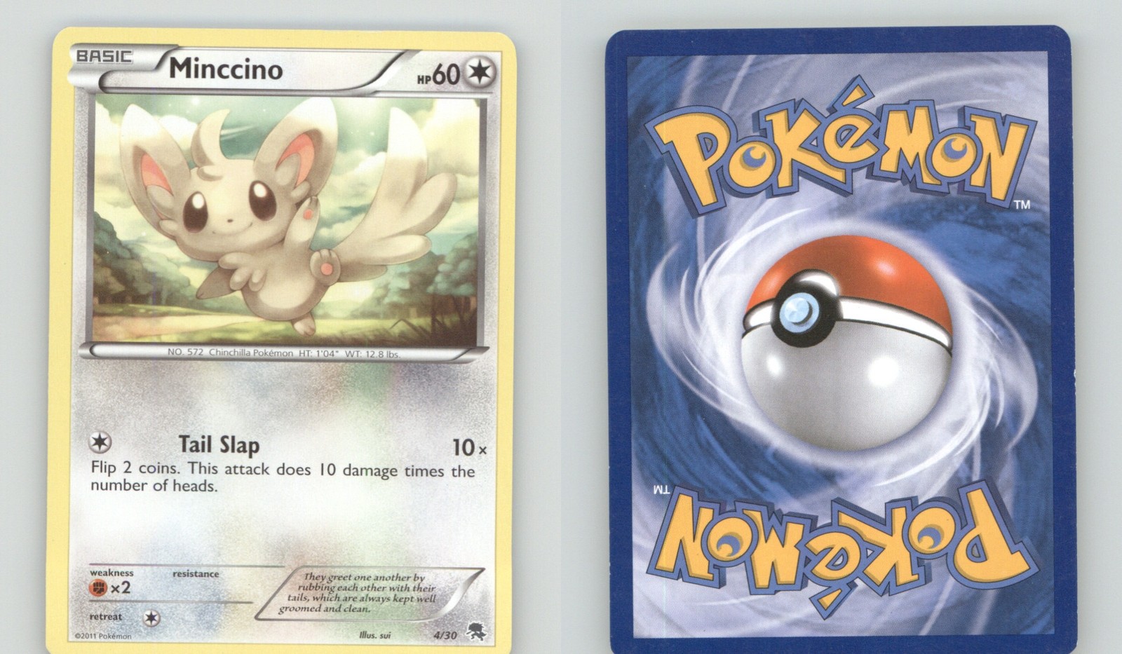 MINCCINO (#4) 4/30 COMMON BW TRAINER KIT: EXCADRILL & ZOROARK POKEMON NEAR MINT