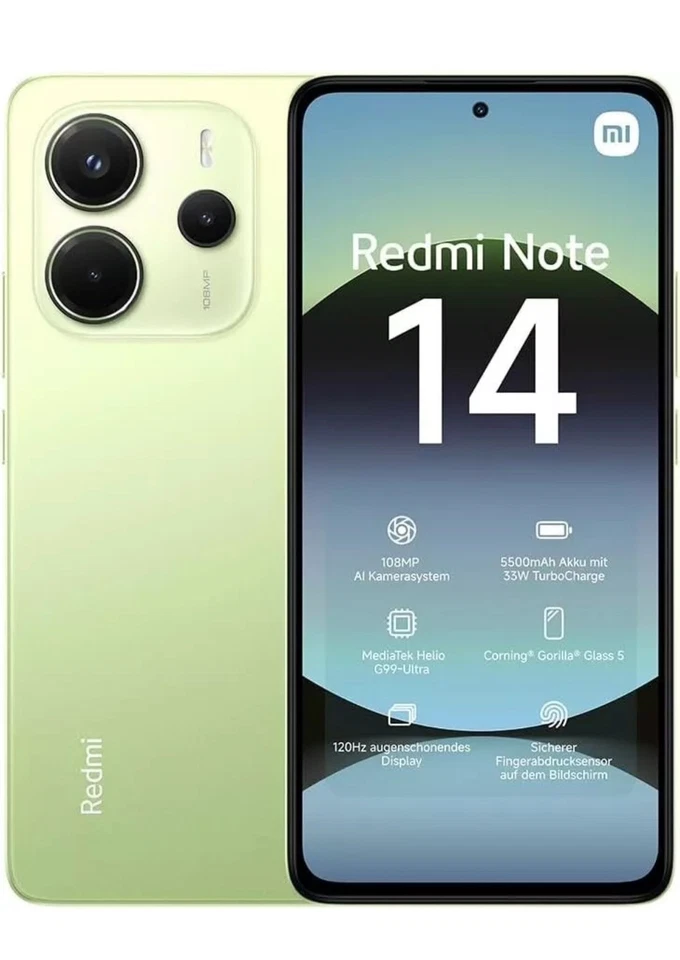 Xiaomi Redmi Note 14 4G 8-256Gb 6.67'' Amoled 120Hz Dual Sim Verde Lime