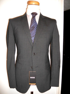 HUGO BOSS aktueller Boss feiner italienischer Super Stoff Anzug Gr. UK 42R ''EU52R''w36-UVP489 
