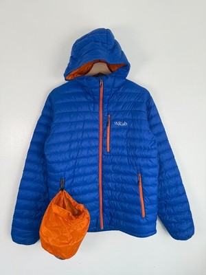Rab Jacke Größe Medium Herren blau Microlight Alpine Puffer Daunenmantel mit Kapuze