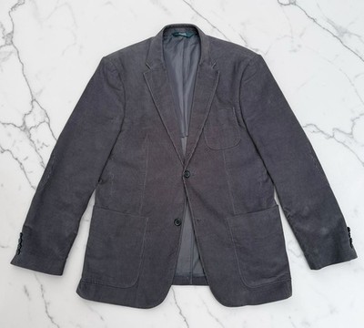 Perry Ellis grau Cord Cord unstrukturiert Jacke Blazer 42 inch tadellos