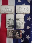 5 - 1 oz Silver Bars, U.S. Coinage Corp. Mint, Spirt of 1776