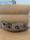Chinese Vintage Antique Carved Bamboo Boat With Figures 20th Century