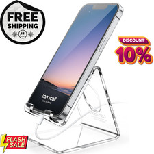 Cell Phone Stand, Desk Accessories - Clear Office Cell Phone Holder, Acrylic Pho