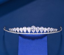 Swarovski zirconia Pearl Bride Wedding Crown Headdress
