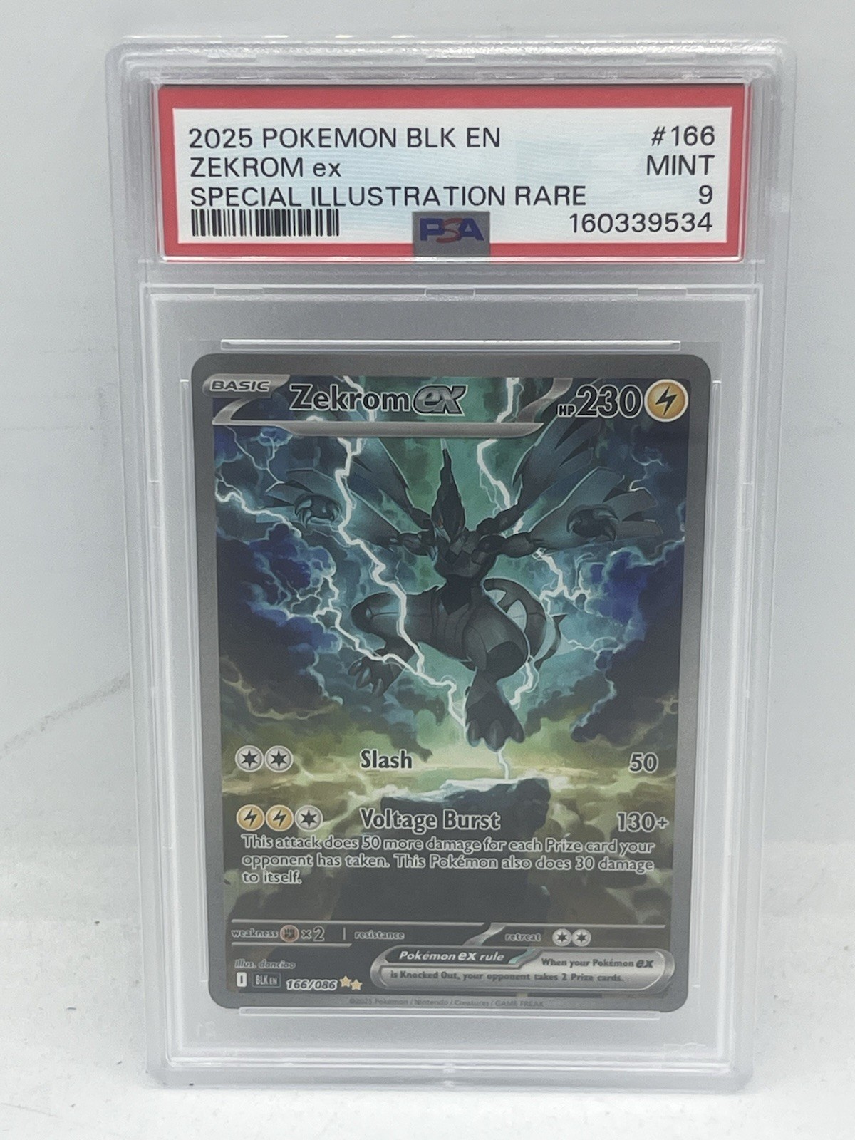 2025 Pokemon BLK EN Zekrom ex Speacial Illustration Rare 166/086 PSA 9