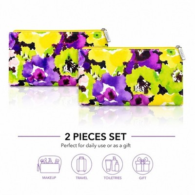 2 Of New Clinique Pretty Floral Cosmetic Make up Fashion Purse Bag