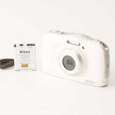 Nikon COOLPIX S33 White Compact Digital Camera Tested Working Seller Japan