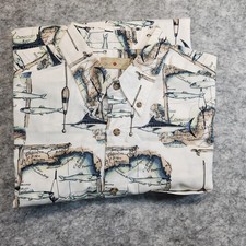 Vintage Mens Royal Palm Hawaiian Shirt Map With Fish New short sleeve