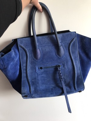 Celine Tasche Phantom Luggage Blau Made in Italy Gebraucht Spuren!