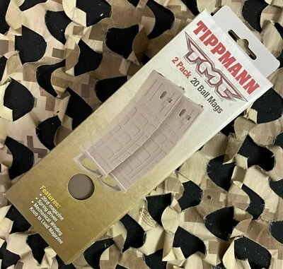 NEW Tippmann TMC 19 Round Paintball Magazine - 2 Pack - Tan (16450)
