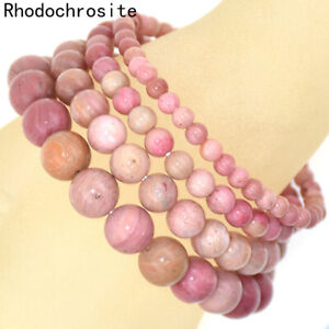 Handmade Natural 4mm 6mm 8mm 10mm Rose Quartz Gemstone Beads Stretch Bracelet 