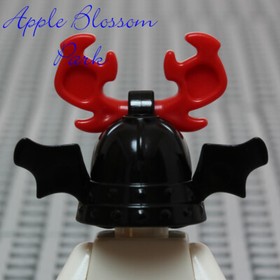 LEGO Ninjago WARRIOR HELMET Ninja Army Minifig Black Chin Guard Red Horns 70503