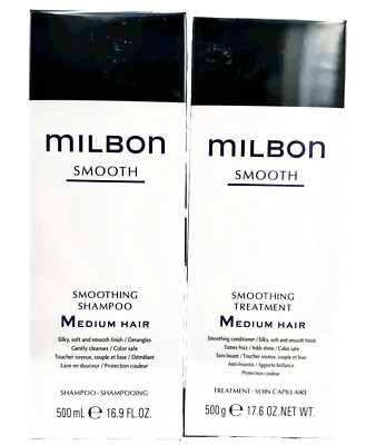 Milbon Smoothing Medium Hair Care Set – Shampoo 500ml & Treatment