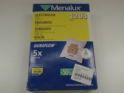 MENALUX 1203 VACUUM DUST BAG FOR ELECTROLUX TORNADO PROGRESS 5 PACK + FILTER NEW