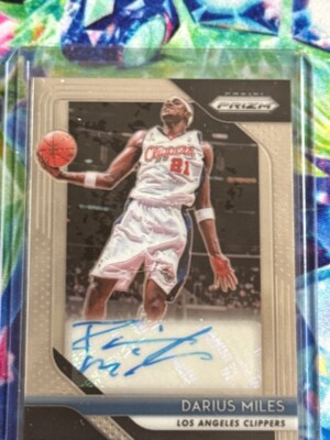 2018-19 Panini Prizm Darius Miles #5-DNL Silver Prizm Auto Autograph Clippers