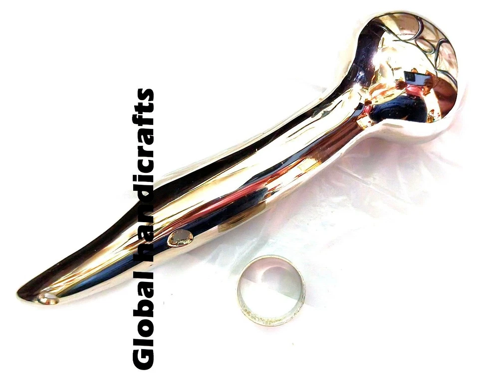 Perilla de caballo Hames hecha a mano con acabado de níquel mango largo de latón Foto 4 de 4