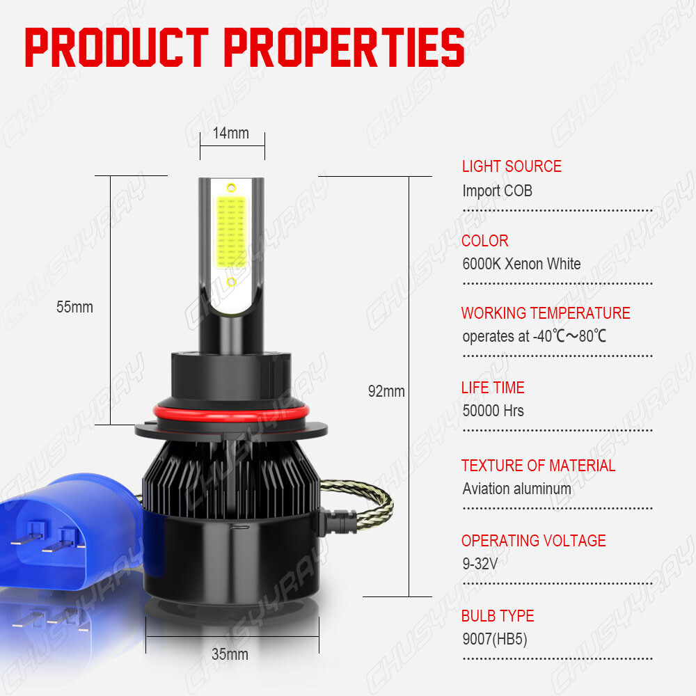 For Pontiac Grand Prix 1997-2003 4X Bright white LED Headlight + Fog Lamp Bulbs