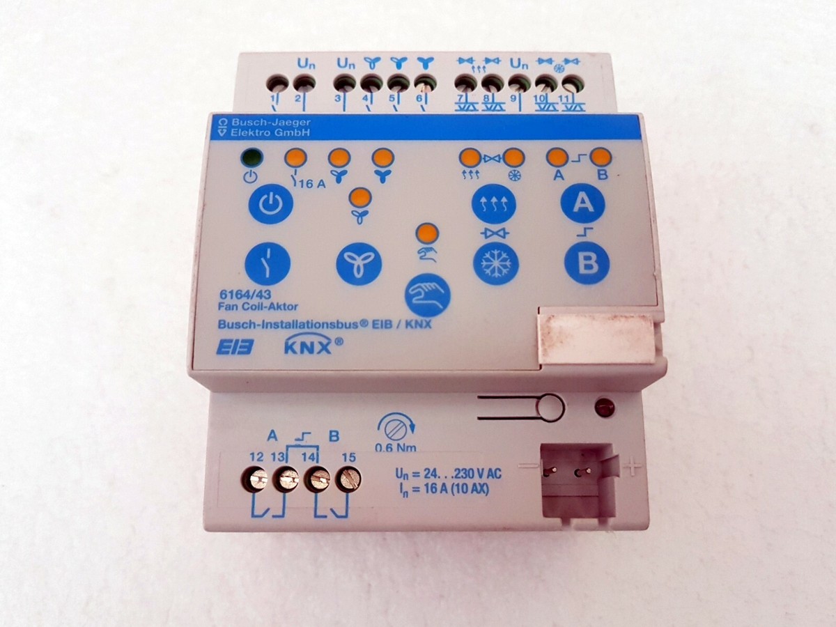 Busch-Jaeger EIB KNX 6164/43 Fan Coil-Aktor REG mit Handbedienung | eBay