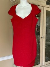 GUESS LOS ANGELES CRIMSON CAP SLEEVE FULLY LINED DRESS SIZE 14 NWT
