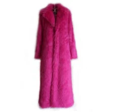  Women's Full Length Faux Fox Fur Coat Overcoats Thicken Fluffy Parka Winter