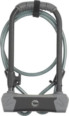 Yale Fahrrad D Schloss mit Kabel 230x115mm Max Sicherheit 4 Laser Cut Schlüssel Anti Drill