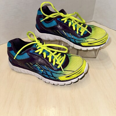 Fila Womens Sz 7 Imperstive Cool Max Memory Foam Blue Green Running Shoes