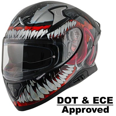 AXOR  Apex Marvel   Venom  Motorradhelm mit klarem und extra iridiumblauem...