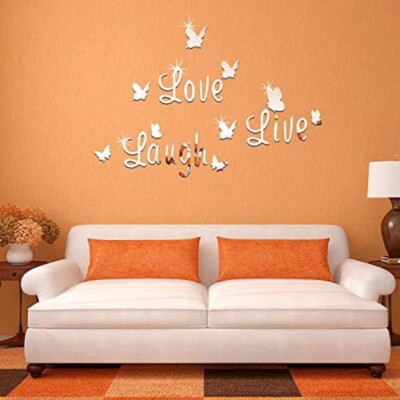 Live Laugh Love Quote Removable Wall Art Stickers 3D Mirror Decal DIY Room Deco*