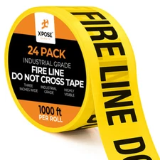 24pk Fire Line Do Not Enter Tape Roll - 24 Rolls - 1000 Ft x 3 Inch Wide Each