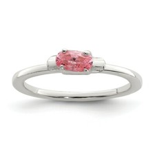 .925 Sterling Silver Children's Pink CZ Candy Kid's Ring Sizes 3 to 4