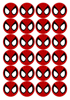 24x Vorgeschnitten Spiderman Essbar Premium Oblate Karte Kuchen/Cupcake Topper/Deko