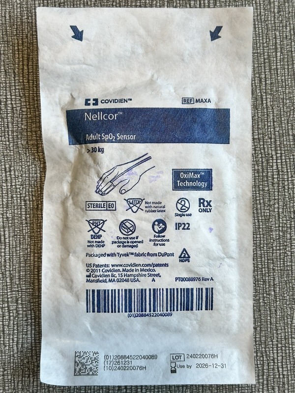 COVIDIEN ™️ Nellcor  MAXA Adult Sp02 Sensor EXP 2026