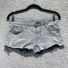 Vigoss Chelsea Shorts Sz 27 27x1.5 Gray Distressed Raw Hem Stretch Denim Cutoffs