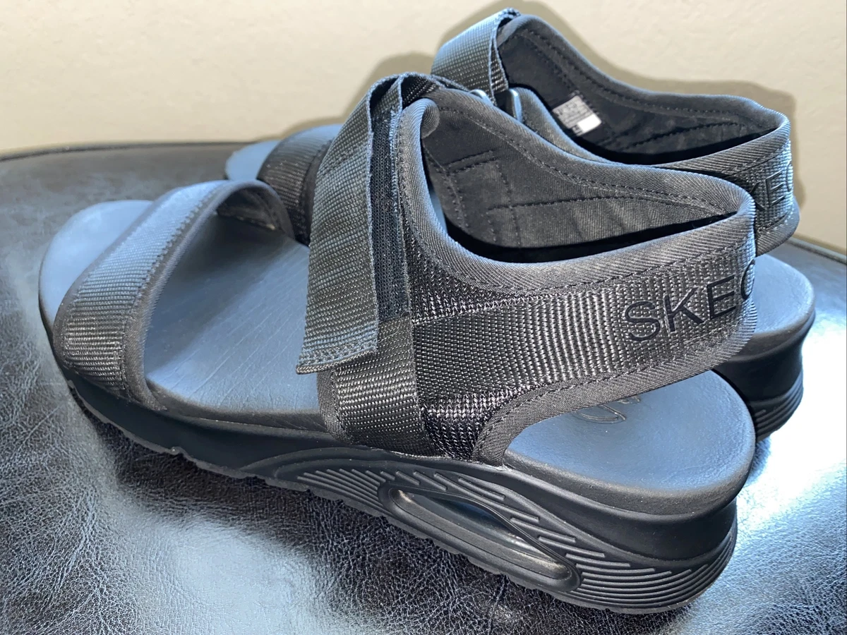 Skechers Yoga Foam Meditation Sandals Size 10 Black Hook Loop