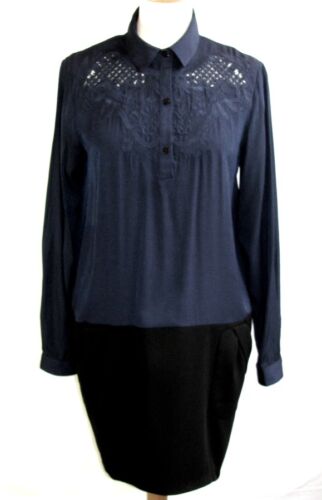 SEE U SOON - Dress M.Long Embroidery Midnight Blue & Black T 1 = 36/38 - - Picture 1 of 6