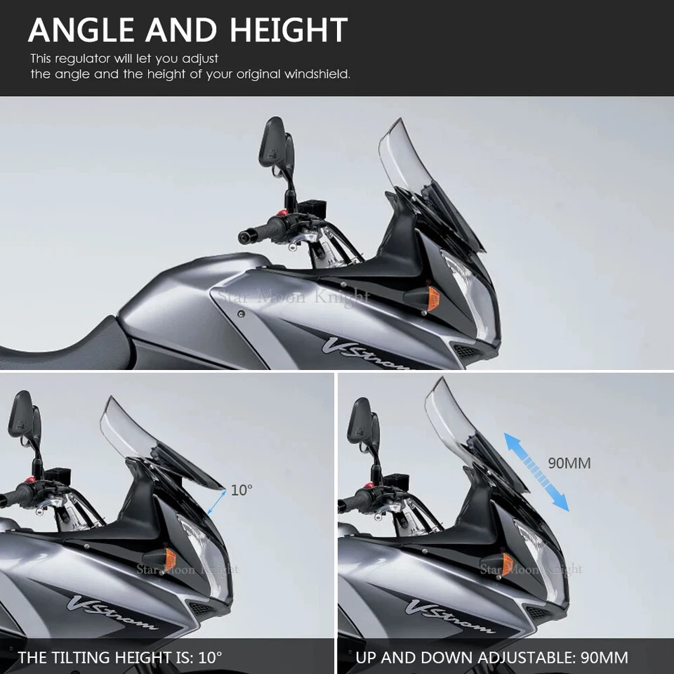 For SUZUKI DL V-Strom 650 (04-11) ADJUSTABLE WINDSHIELD WINDSCREEN MOUNT BRACKET — 第 3/4 张图片