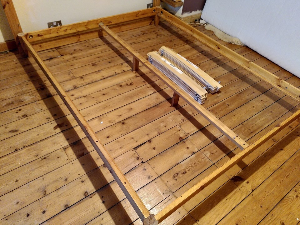 IKEA Hagali Pine Frame KingSize Bed with NEW LURÖY slatted bed base eBay
