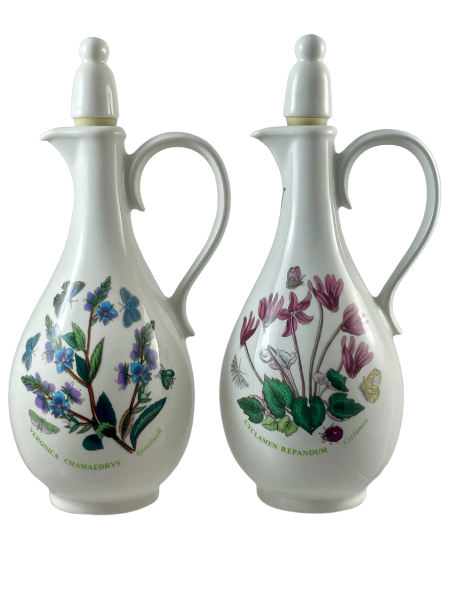 Portmeirion Botanic Garden Oil and Vinegar Cruet Bottles with Stoppers
