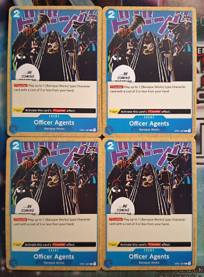 4x Officer Agents OP01-087 Common Englisch PLAYSET NM One Piece