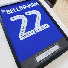 Jude Bellingham #22 Signed Print Framed Shirt Jersey Birmingham City 2019/20