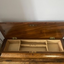 Antique Wooden Lift-Top Writing Desk/Bureau 4 Drawers Brown 21in W 85cm H