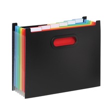 7-Pocket Expanding File, with Customizable Colored Tabs, Black File Organizer...